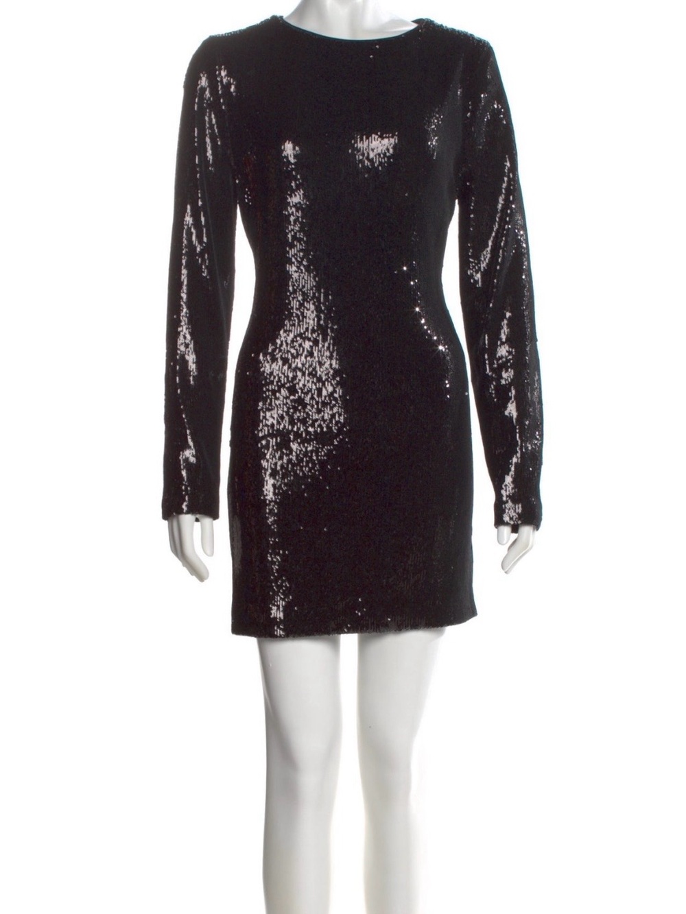 NWOT- Me + Em Black Sequin Bateau Neckline Mini Dress. Size US8
